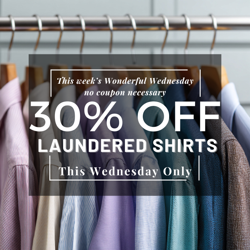 30% off dry cleaning
