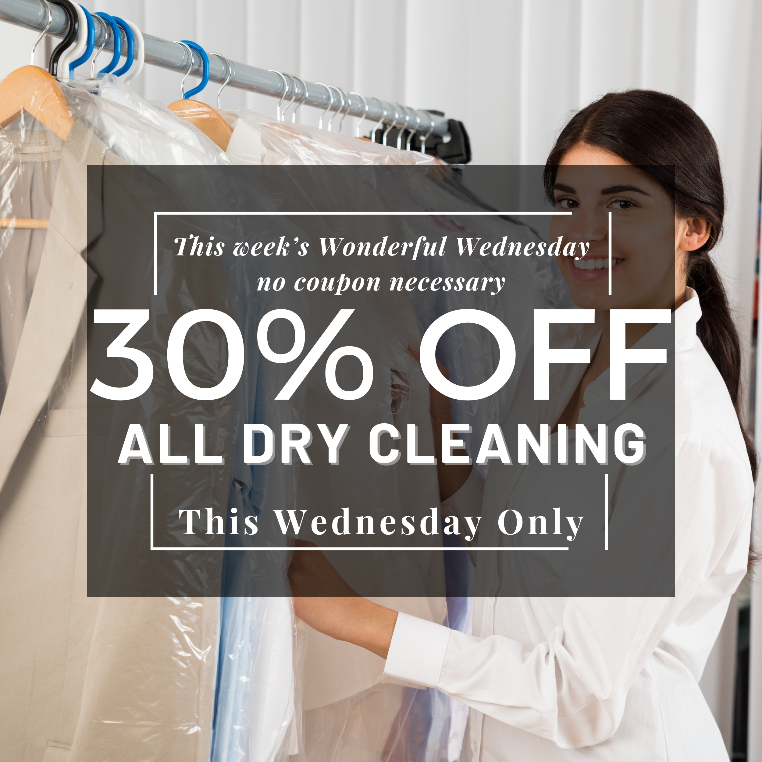 30% off dry cleaning
